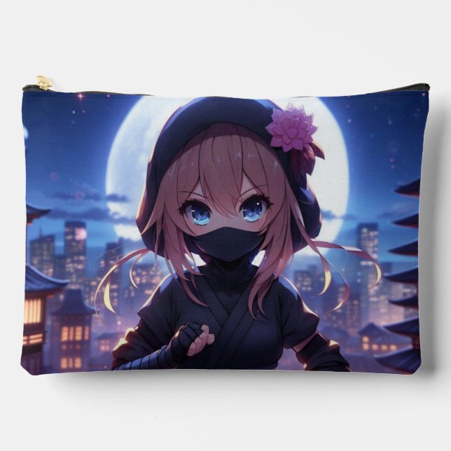 Pochette À Accessoires Petite fille guerrière ninja (Recto)