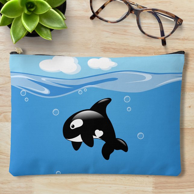 Pochette À Accessoires Petite Orca baleine dans l'océan (Créateur téléchargé)