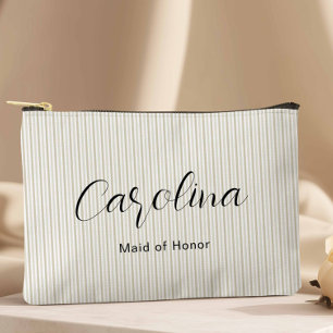 Pochette À Accessoires Petite Pinstripes beige moderne