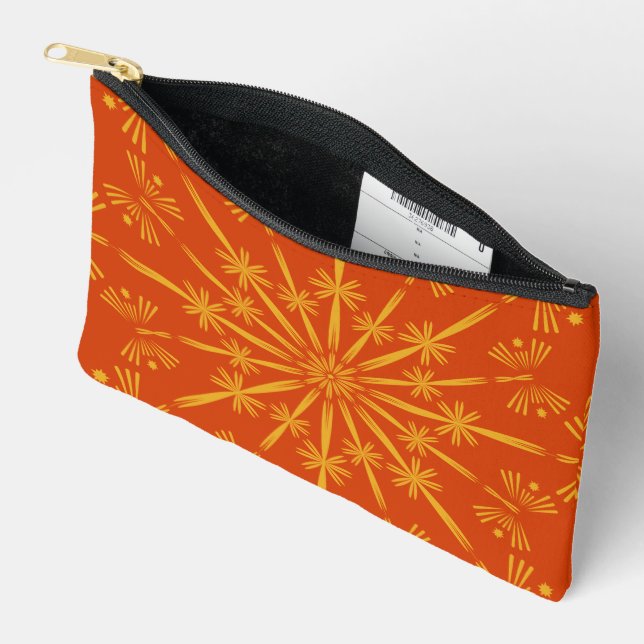 Pochette À Accessoires Petite valise rétro Mandala Papaya (Ouvrir)
