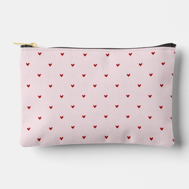 Pochette À Accessoires Petits cœurs rouges Mignons roses Saint-Valentin  (Recto)