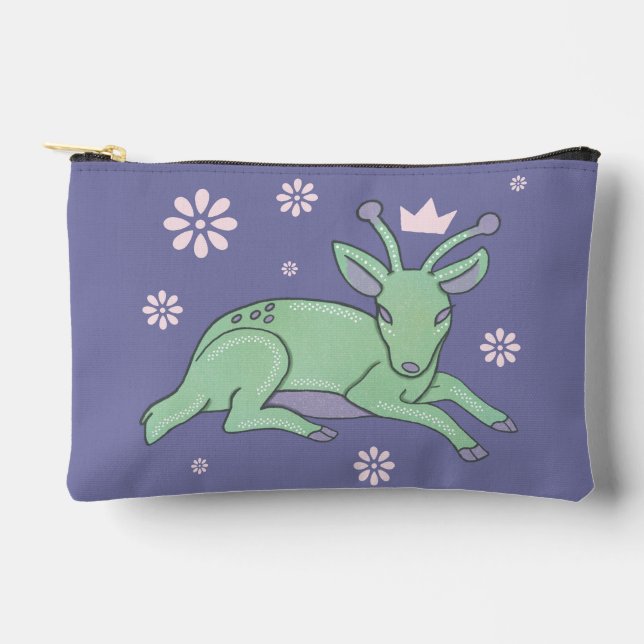 Pochette À Accessoires Peuple de cerfs extraterrestres Art folklorique |  (Recto)