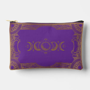 Pochette À Accessoires Phases de lune célestes ornées d'or vintage