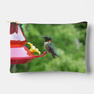 Pochette À Accessoires Photographie d'oiseau Colibri à gorge rubis