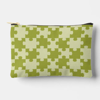 Pochette À Accessoires Pièce de puzzle vert olive géométrique sans coutur