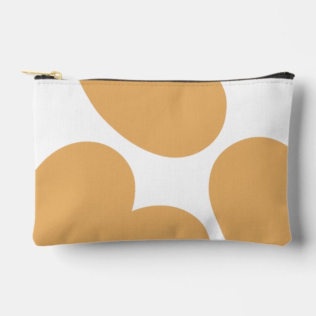 Pochette À Accessoires pièces de cœurs chameau blanc chic stylé (Recto)