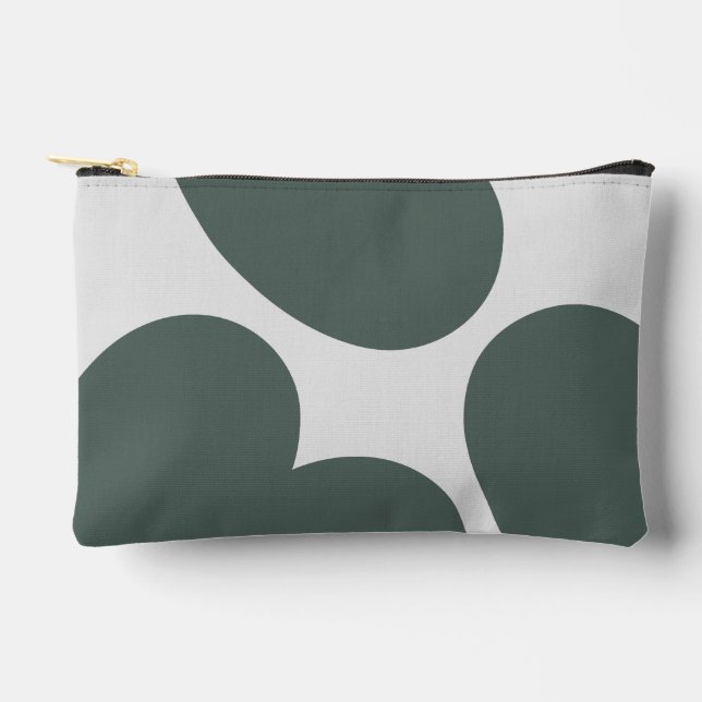 Pochette À Accessoires pièces de cœurs ivoire vert olive stylé (Recto)