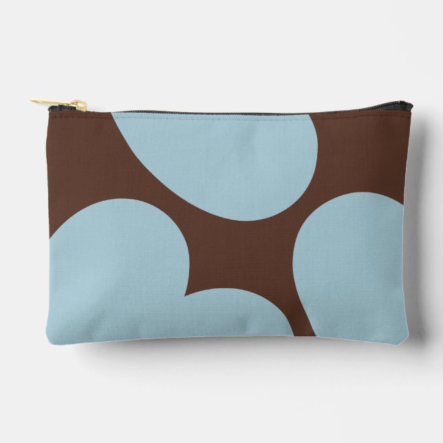 Pochette À Accessoires pièces de cœurs marron bleu chic stylé (Recto)