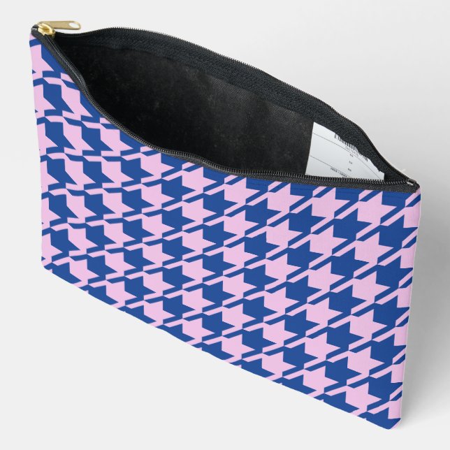 Pochette À Accessoires Pied de fond rose+Motif bleu (Ouvrir)