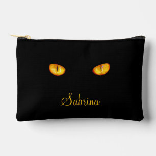 Pochette À Accessoires Piercing Stare Golden Eyes Chat noir avec nom