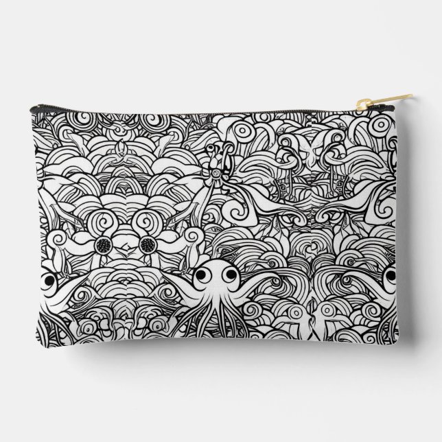 Pochette À Accessoires Pieuvre mignonne en algue (Verso)