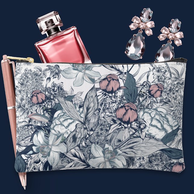 Pochette À Accessoires Pink and Navy Toile (Créateur téléchargé)