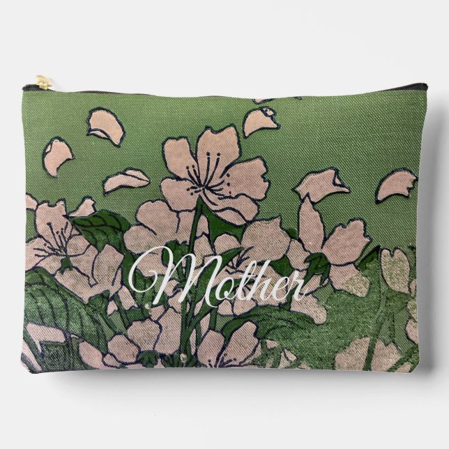 Pochette À Accessoires Pink Blossom Green  Print Cut Sew Bag (Recto)