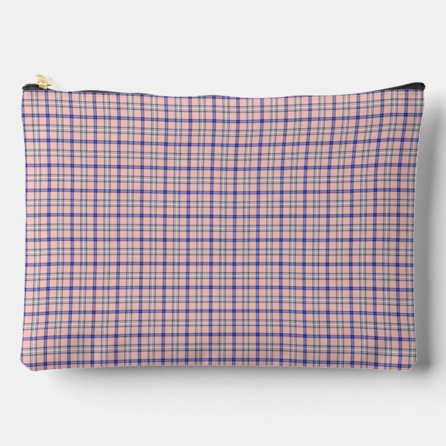 Pochette À Accessoires Pink Blue Plaid Classic Pattern Retro (Recto)