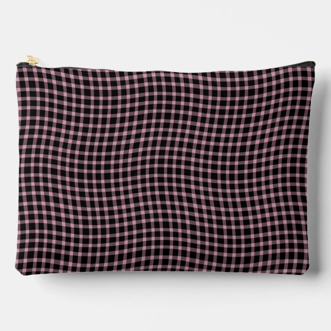 Pochette À Accessoires Pink Purple Plaid Checker Seamless Pattern Large (Recto)