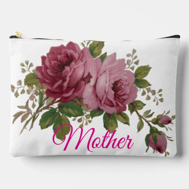 Pochette À Accessoires Pink Rose Elegance Print Cut Sew Bag (Recto)