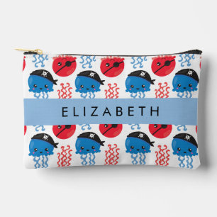 Pochette À Accessoires Pirate Jellyfish, Motif de méduses, Votre nom