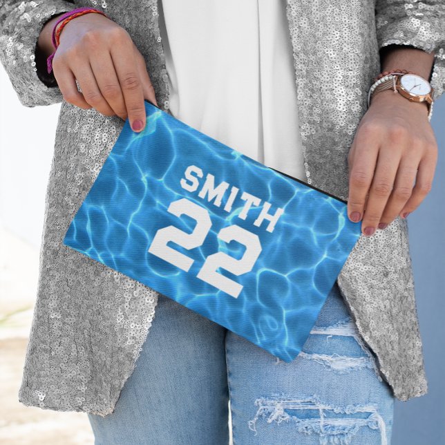 Pochette À Accessoires Piscine Bleue Photo Sports (Blue Swimming Pool Sports Photo Accessory Pouch)