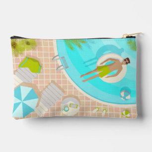 Pochette À Accessoires Piscine mec sur la plage tropicale estivale vacanc