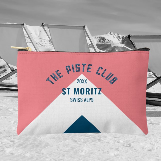 Pochette À Accessoires Piste Club Pink Blue Peak Ski d'hiver personnalisé (Créateur téléchargé)