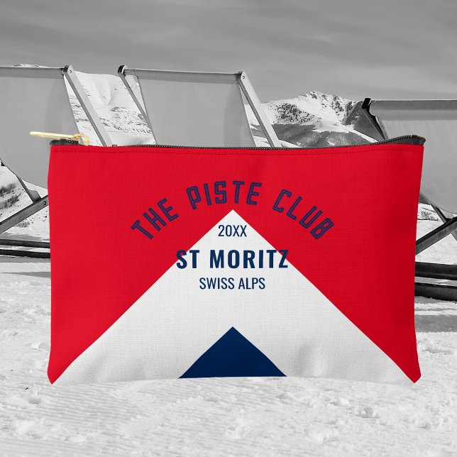 Pochette À Accessoires Piste Club Red Navy Custom Winter Ski (Créateur téléchargé)