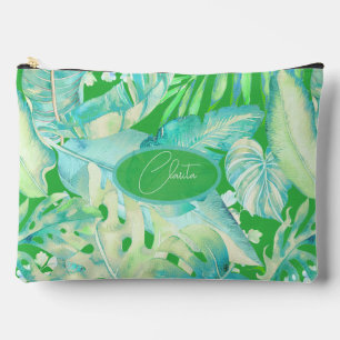 Pochette À Accessoires PixDezines Hawaïen Jeune Feuillage Tropical