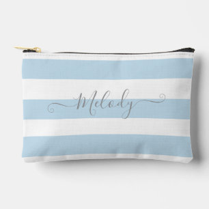Pochette À Accessoires PixDezines Monogram Cabana Rayure Bleu+Blanc