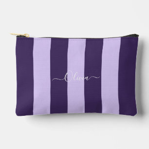 Pochette À Accessoires PixDezines Monogram Cabana Rayure Prune Lilas