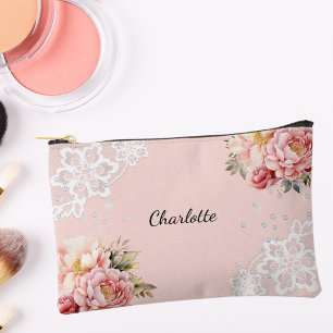 Pochette À Accessoires Place aux fleurs roses