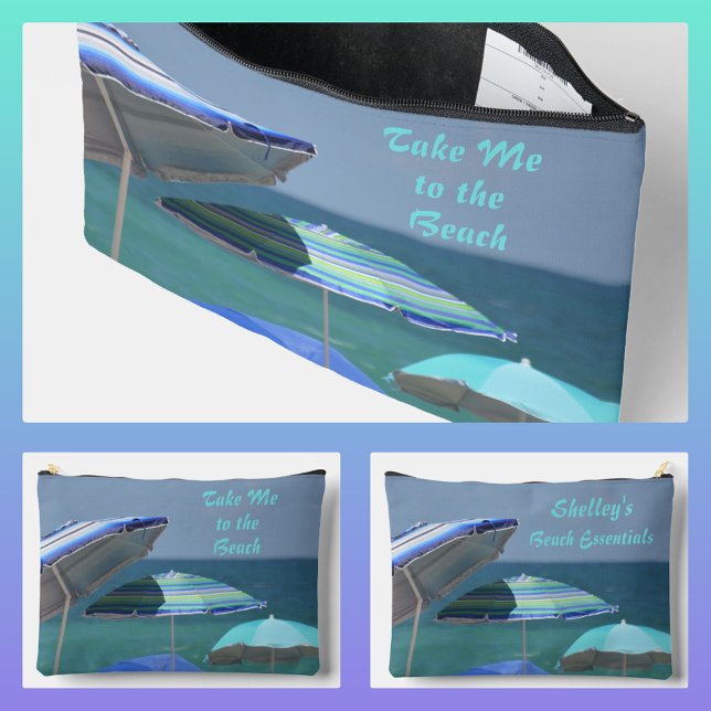 Pochette À Accessoires Plage Essentials Tropical Blue Ocean Seascape (Créateur téléchargé)