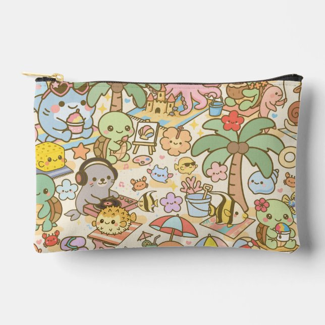 Pochette À Accessoires Plage Rave Hawaï Kawaii (Recto)