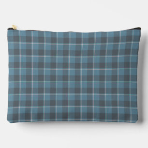 Pochette À Accessoires Plaid Bleu Hoki et Gris Shuttle