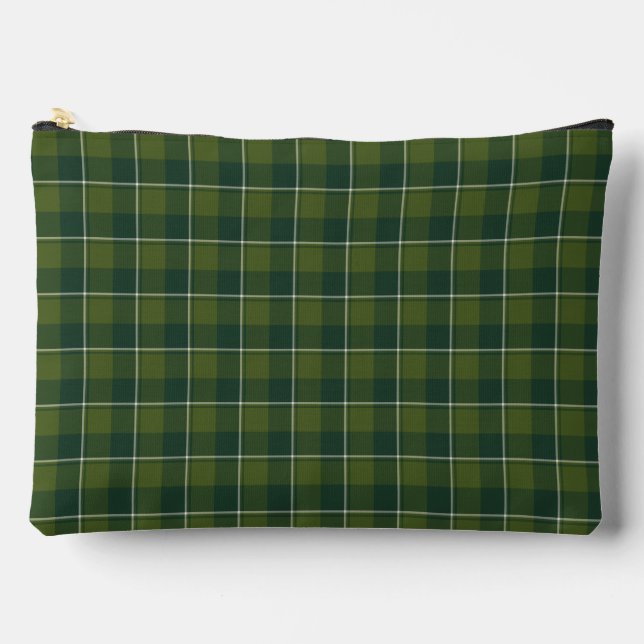 Pochette À Accessoires Plaid de forêt et de feuillage persistant vert fon (Recto)
