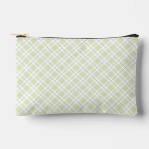 Pochette À Accessoires Plaid diagonal simple en vert