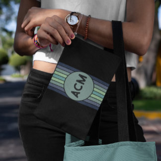 Pochette À Accessoires Planche de surf bleu et vert rétro