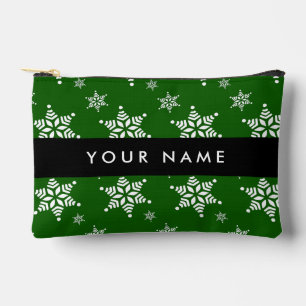 Pochette À Accessoires Pneus blancs, Vert, Votre nom, Personnaliser
