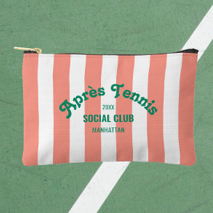 Pochette À Accessoires Poche à rayures roses Retro Après Tennis Social Cl