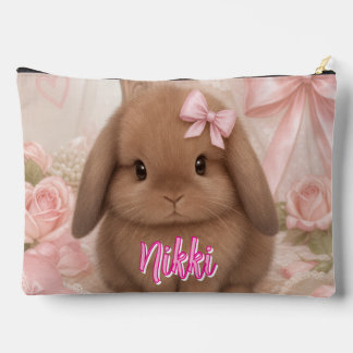 Pochette À Accessoires poche coquette lapin (grande) || personnalisé