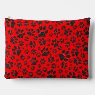 Pochette À Accessoires Poches de chien noir et blanc Pointe de Polka sur