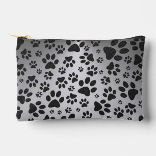 Pochette À Accessoires Poches de chien noir et blanc Pointe Polka en méta