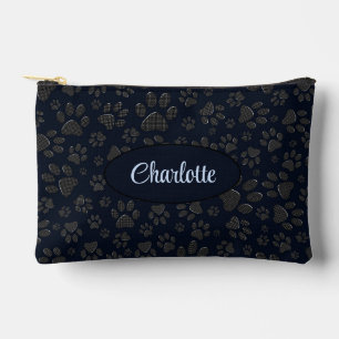 Pochette À Accessoires Poches de chien noir et blanc Pointe Polka sur ble