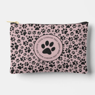 Pochette À Accessoires Poches de chien noir et blanc Pointe Polka sur la