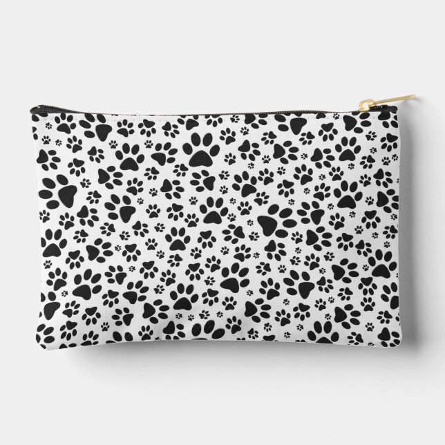Pochette À Accessoires Poches de chien noir et blanc Poka Dot (Verso)