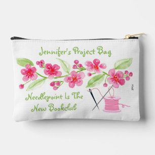 Pochette À Accessoires Poignée à la main en fleur de cerisier Needlepoint