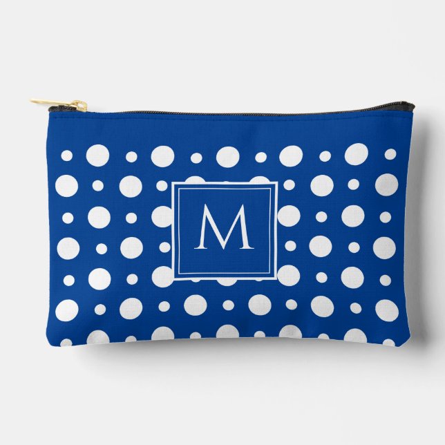 Pochette À Accessoires Points Blancs Bleus  (Recto)