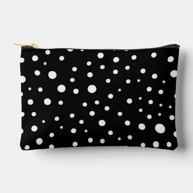 Pochette À Accessoires Points blancs sur petit noir (Recto)