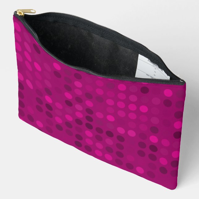 Pochette À Accessoires points de prune en velours rouge (Ouvrir)