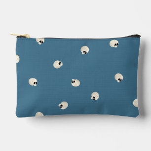 Pochette À Accessoires Points du crâne Kawaii mous aléatoires bleu pâle