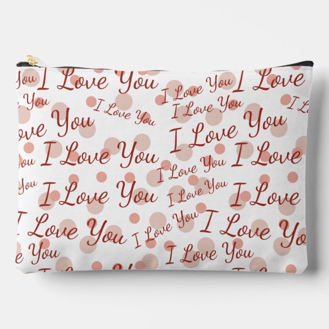 Pochette À Accessoires Points roses je t'aime (Recto)