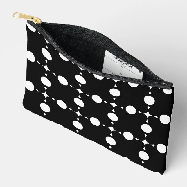 Pochette À Accessoires Pois blancs, Motif à points Polka, points, pointil (Ouvrir)